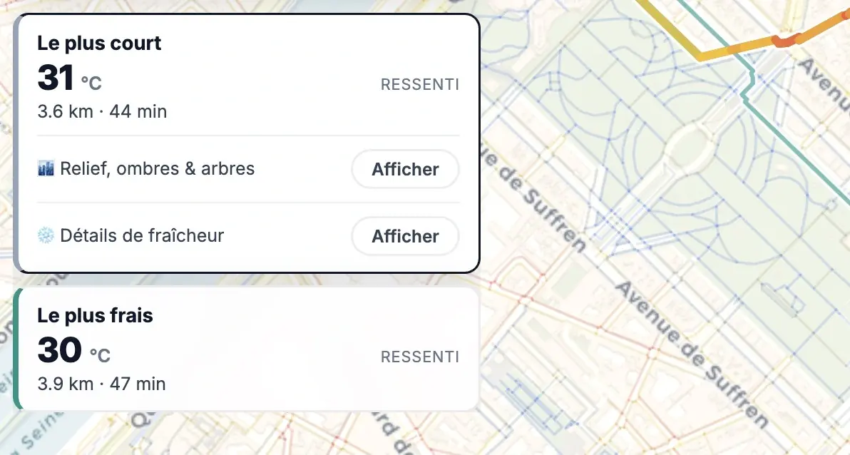 Fraicho&ugrave;, l'appli fran&ccedil;aise qui calcule vos trajets les moins chauds pour survivre &agrave; la canicule