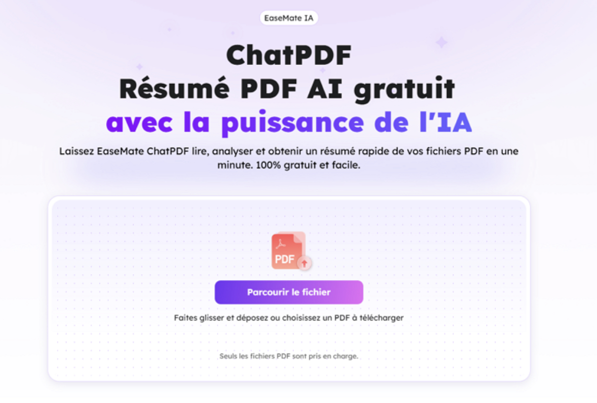 R&eacute;sumer un PDF gratuitement avec EaseMate