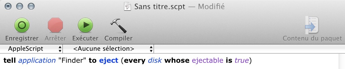 Astuce : démonter tous les disques en une ligne de code (ou un AppleScript)