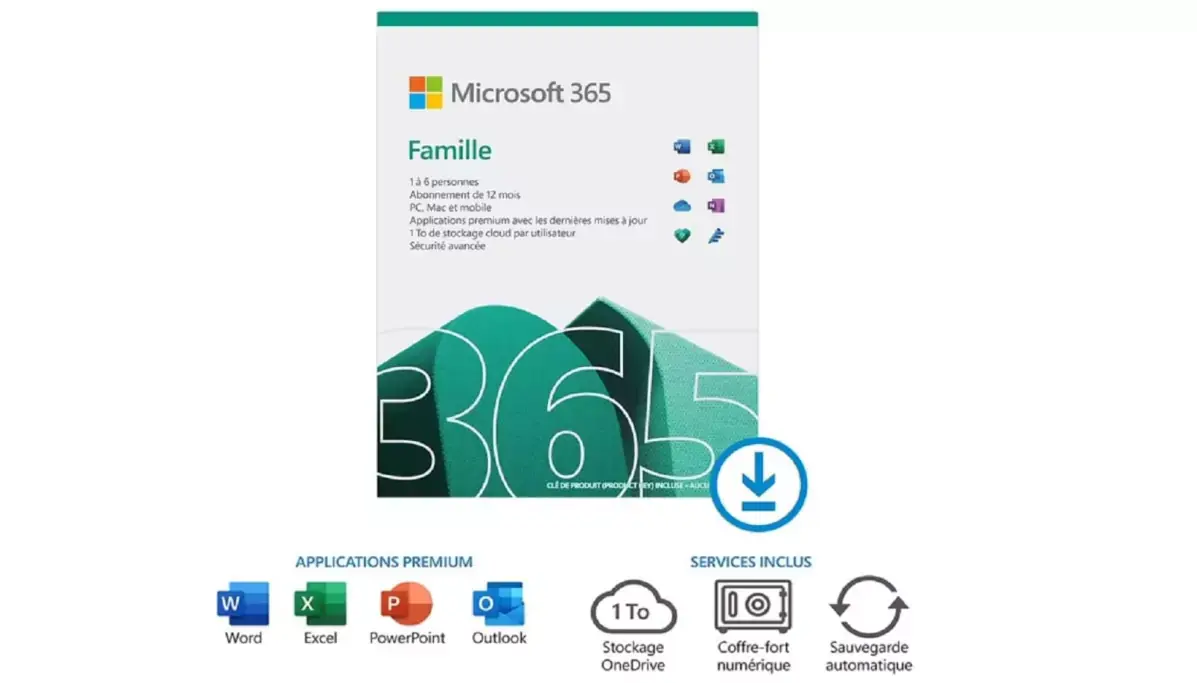 1 an de Microsoft 365 Famille à 51€ (-48€), Office 2021 licence perpétuelle à 99€ (-50€)