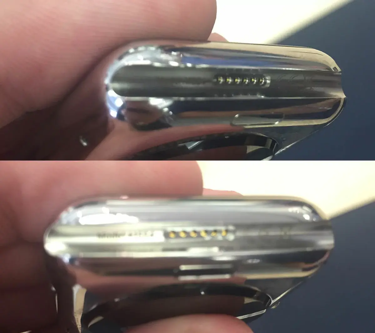 Le port "diagnostic" de l'Apple Watch visible uniquement sur les modèles en boutique ?