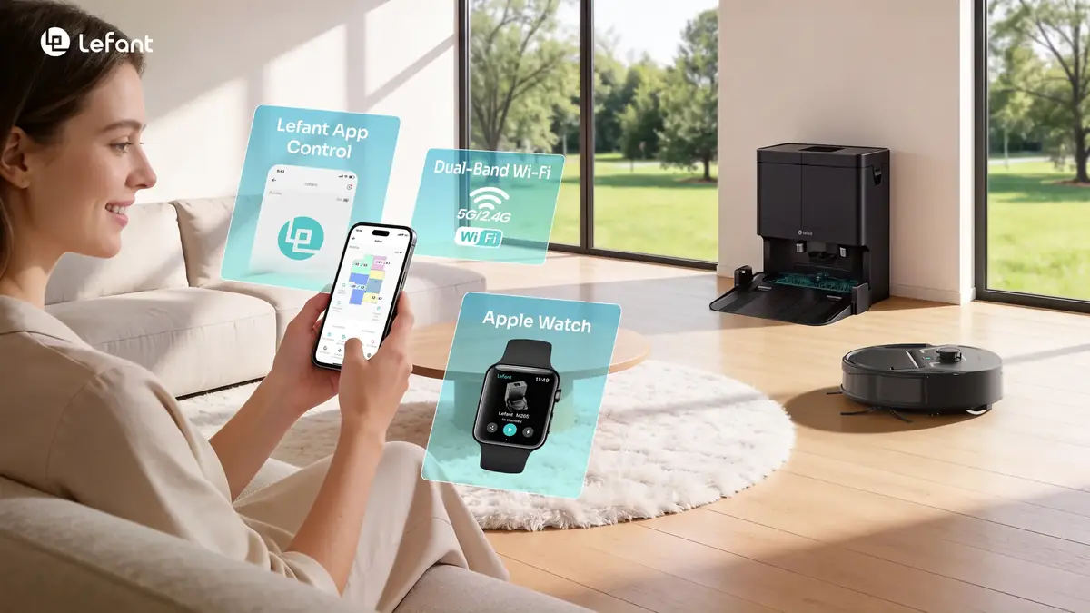 Lefant M210 Pro Omni&nbsp;: un robot aspirateur tr&egrave;s compact qui s'auto-nettoie en continu