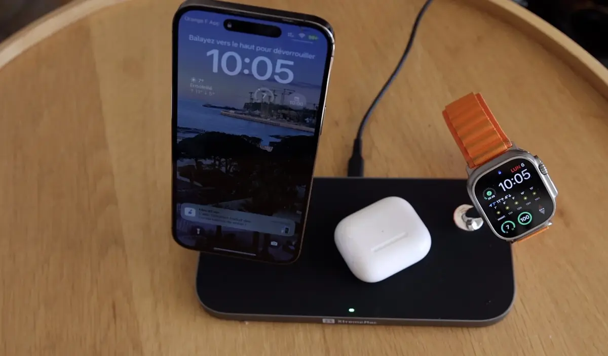 Test du chargeur sans fil 3-en-1 pour iPhone, Apple Watch et AirPods d'XtremeMac