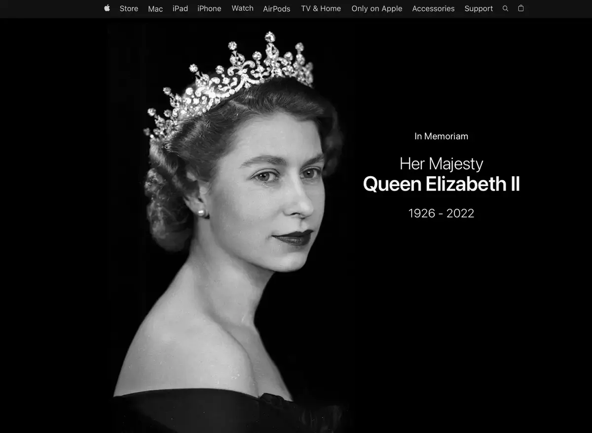 Apple rend hommage à la Reine Elizabeth II