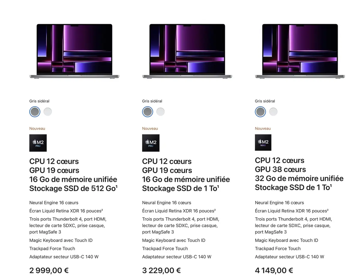 Test des MacBook Pro 14 et 16 pouces M2