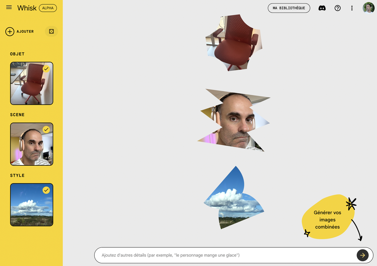 Google Whisk permet de générer des images sans prompt, et c’est assez rigolo