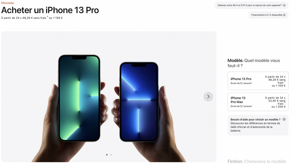 Apple relooke sa page web pour acheter un iPhone (interface, suggestions, vidéos, reprise...)