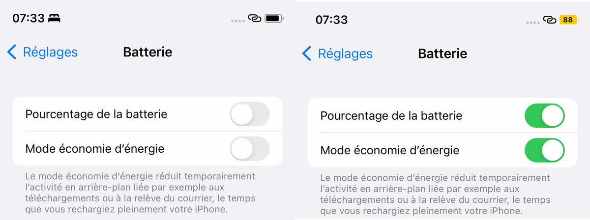 iOS 16.1 affiche le pourcentage de batterie des iPhone 13 Mini, 12 mini, XR et 11