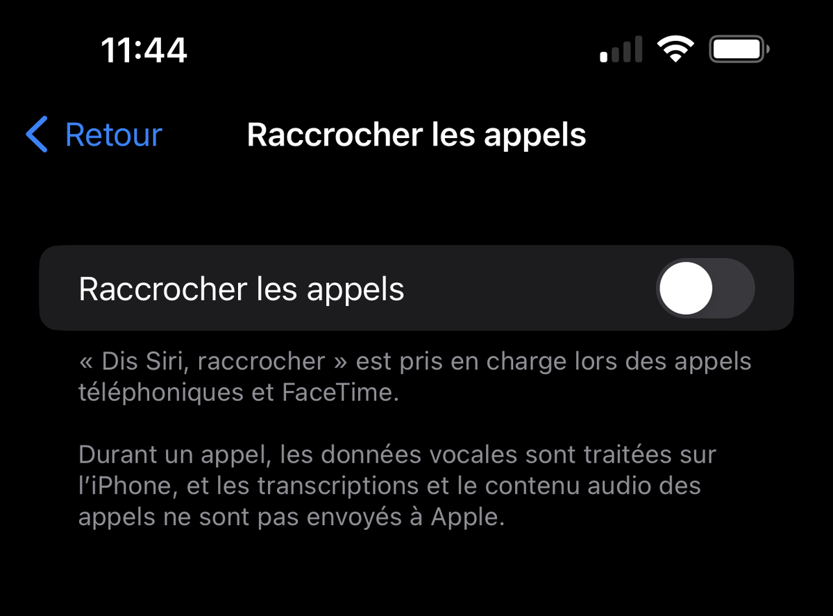 Comment raccrocher un appel téléphonique ou FaceTime avec Siri sous iOS 16