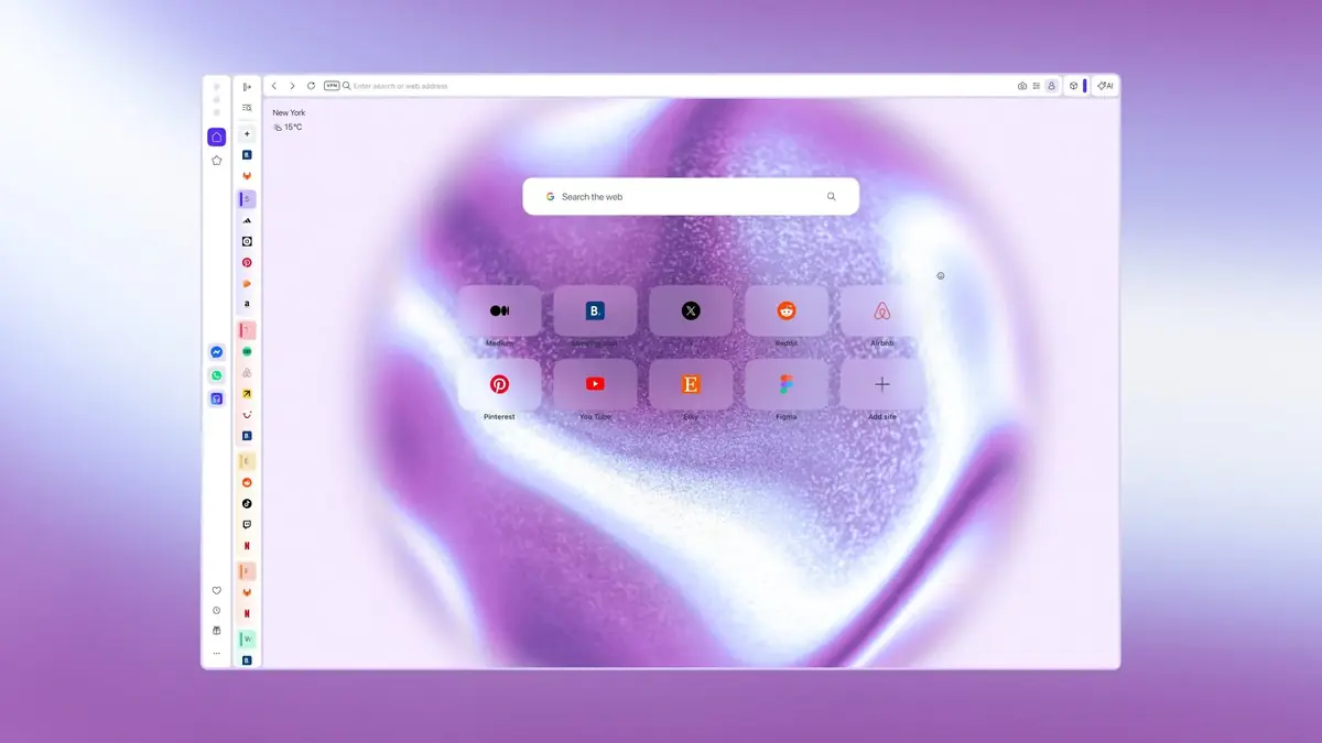 Opera mise sur le multi-t&acirc;che avec des onglets verticaux et Google Lens