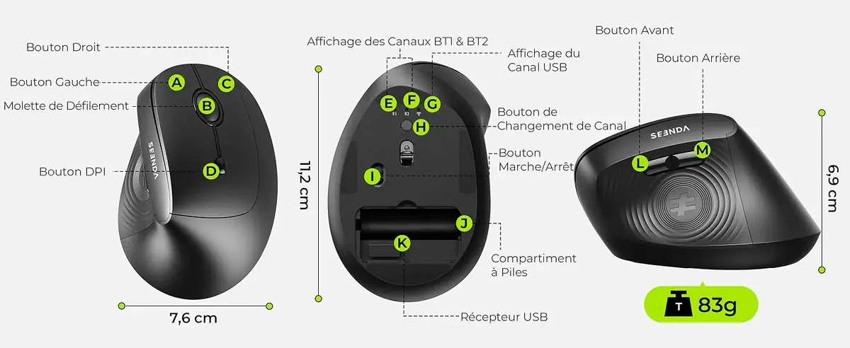 Test de la Seenda MOU200 : une souris ergonomique à moins de 20€ !