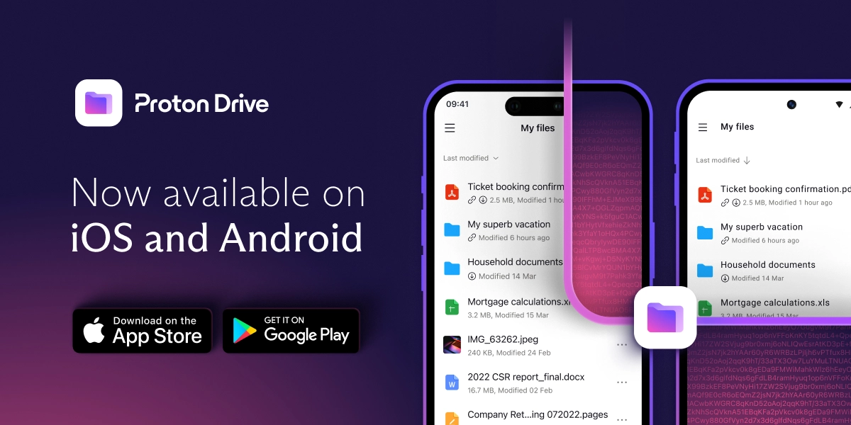 Proton dévoile une version de Proton Drive pour iOS et Android