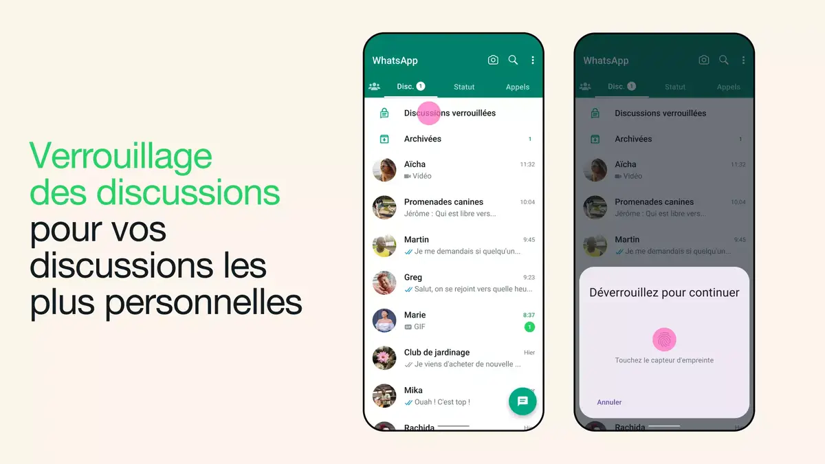 WhatsApp permet de cacher vos conversations intimes