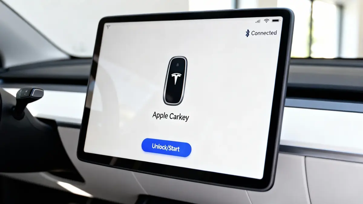 Apple CarKey bient&ocirc;t chez Tesla&nbsp;? Un indice dans l'app officielle&nbsp;!