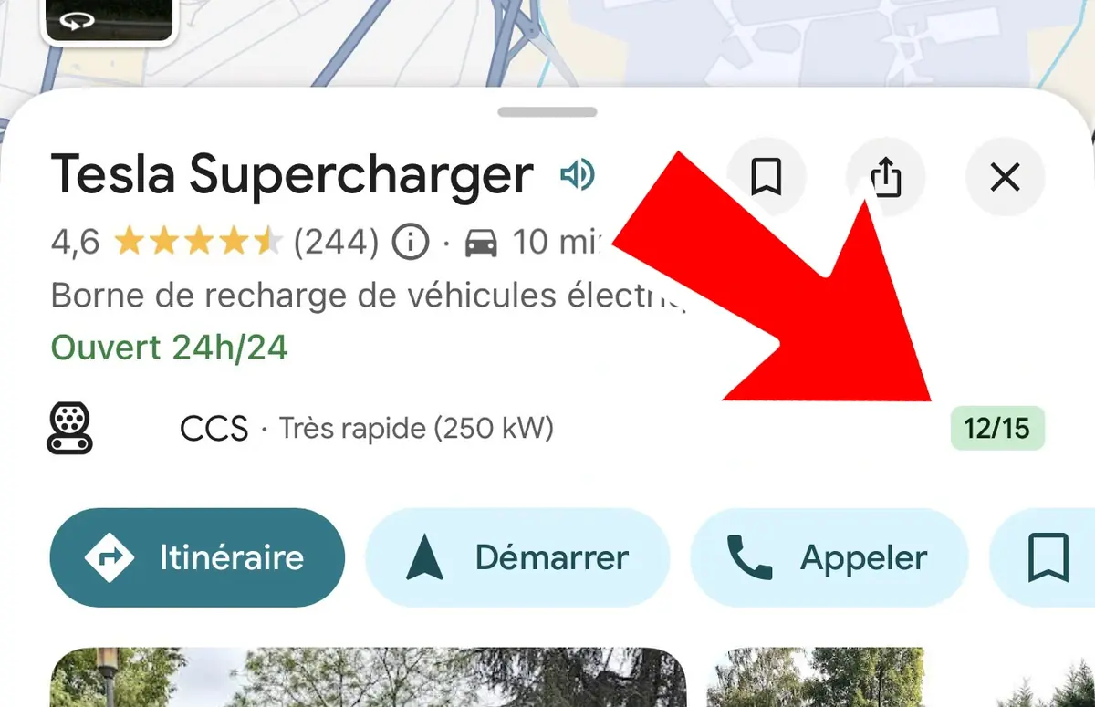 Google Maps permet de voir les bornes Tesla libres en direct