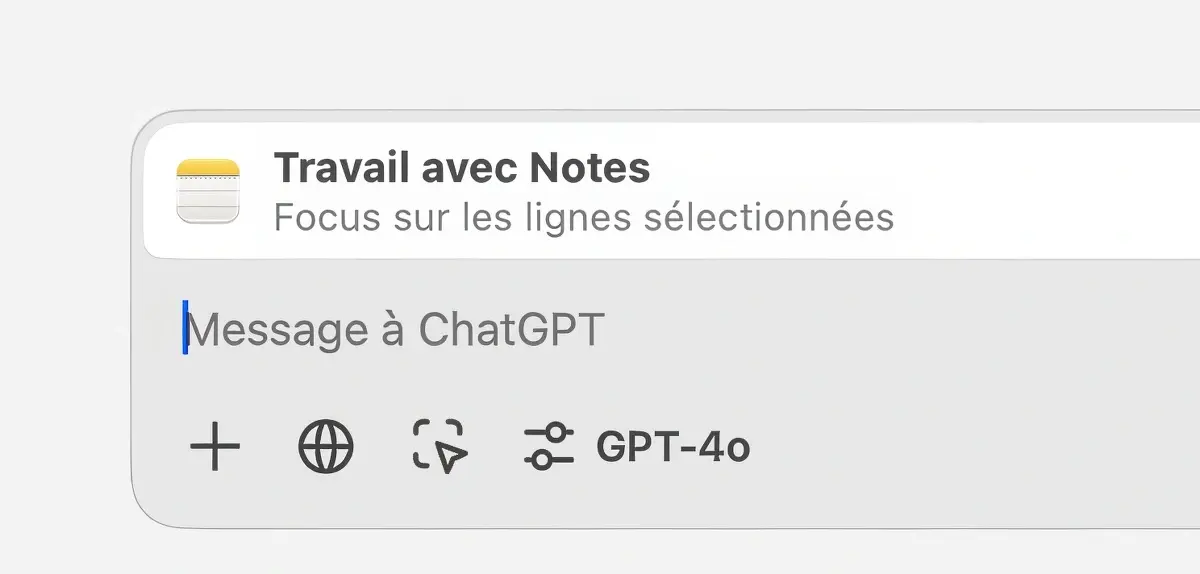 ChatGPT pour macOS s’ouvre à plus d’applications, dont Notes