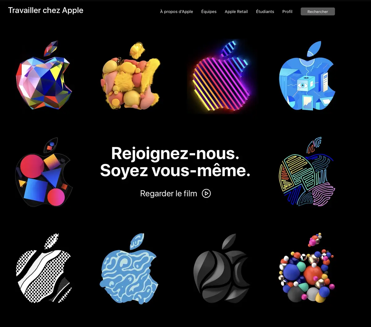 L'image du soir : une nouvelle page psychédélique pour postuler chez Apple