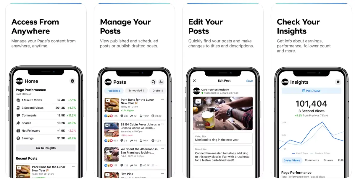 Facebook lance Creator Studio, une app avec des outils de publication