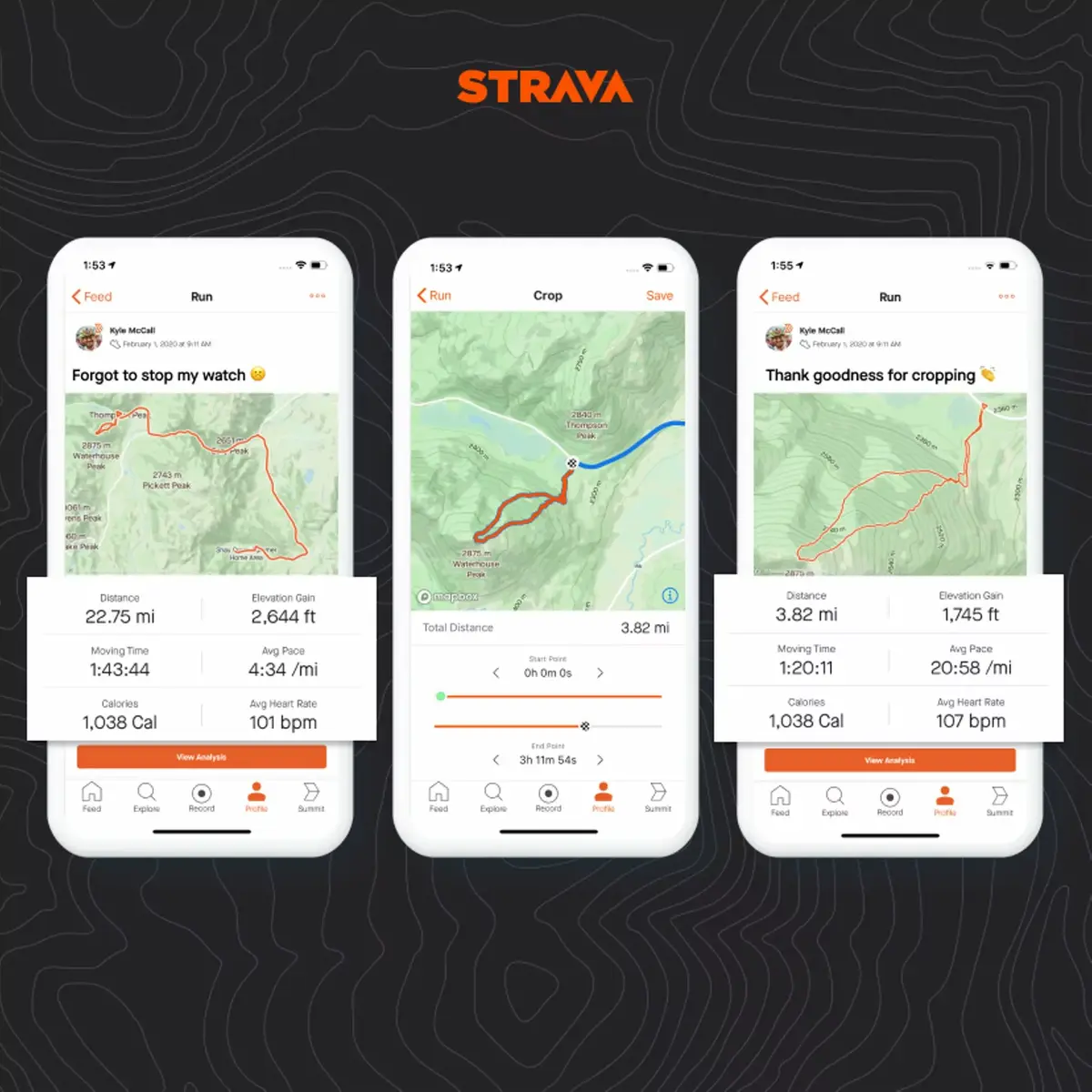 Strava ajuste le début et la fin des activités sur iOS