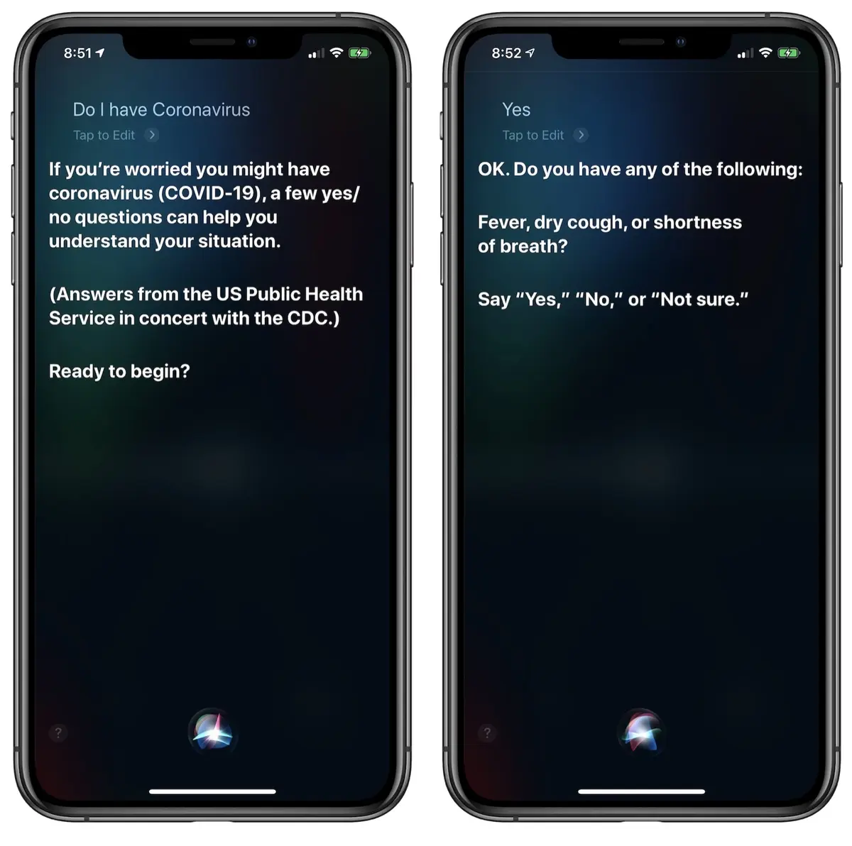 Siri vous aide à savoir si vous avez le Covid-19 (enfin, presque)