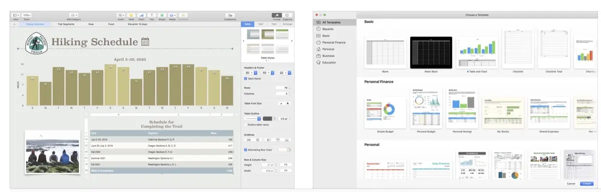 Mise à jour de Keynote, Numbers et Pages pour Mac (dossiers partagés, modèles...)