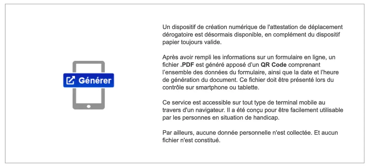 L’attestation numérique de déplacement dérogatoire est en ligne #covid-19