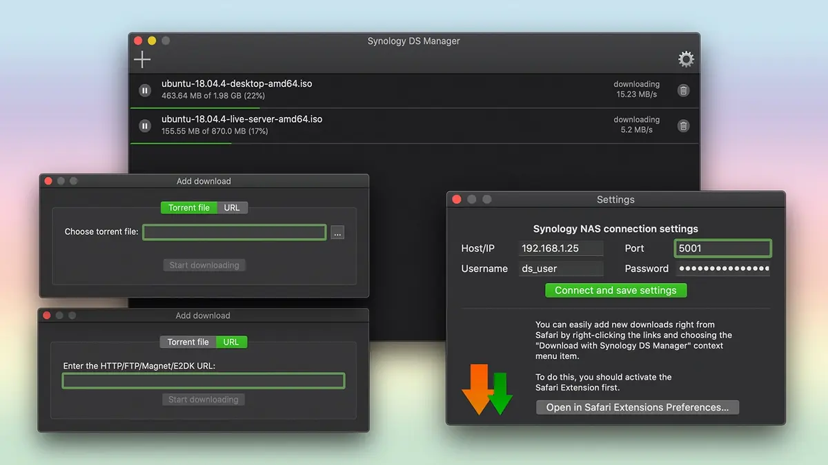 Synology DS Manager gère les téléchargements depuis votre Mac (Catalina/Safari 13)