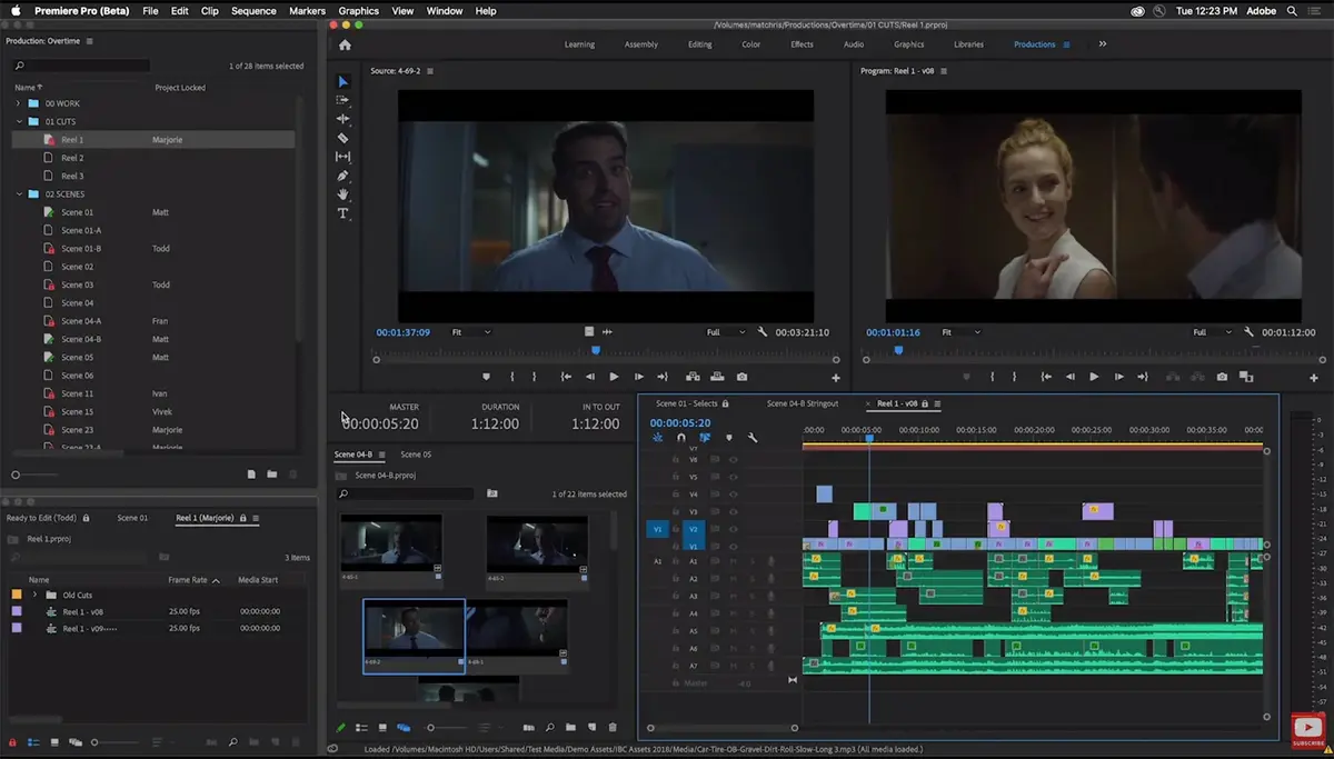 Adobe : Premiere Pro se dote d'un nouvel outil Productions et du suivi en temps réel