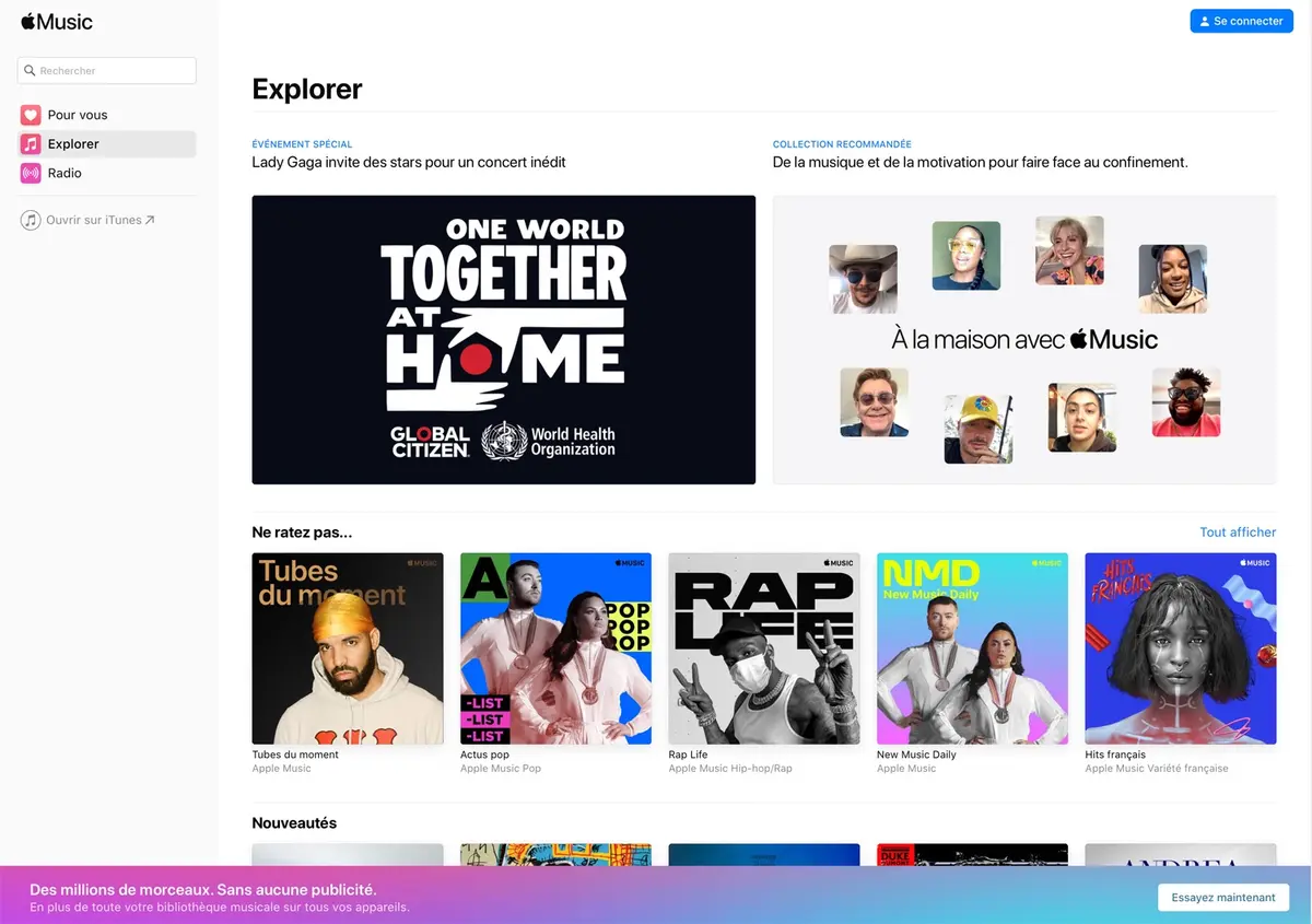 La nouvelle version web d’Apple Music n'est plus en version bêta