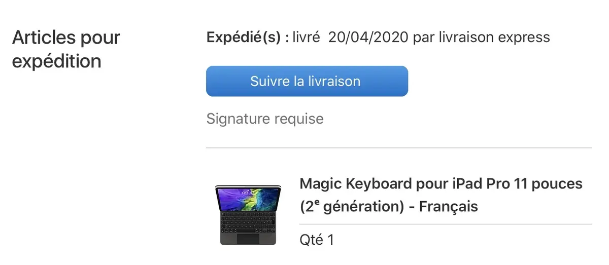 Les Magic Keyboard pour iPad Pro 2018/2020 ont été expédiés ! (arrivée le 20 avril)