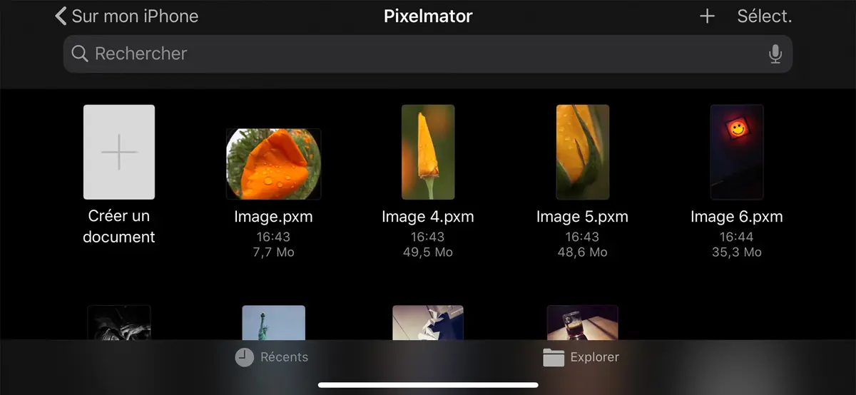 Pixelmator pour iOS adopte un nouveau navigateur inspiré de Fichiers