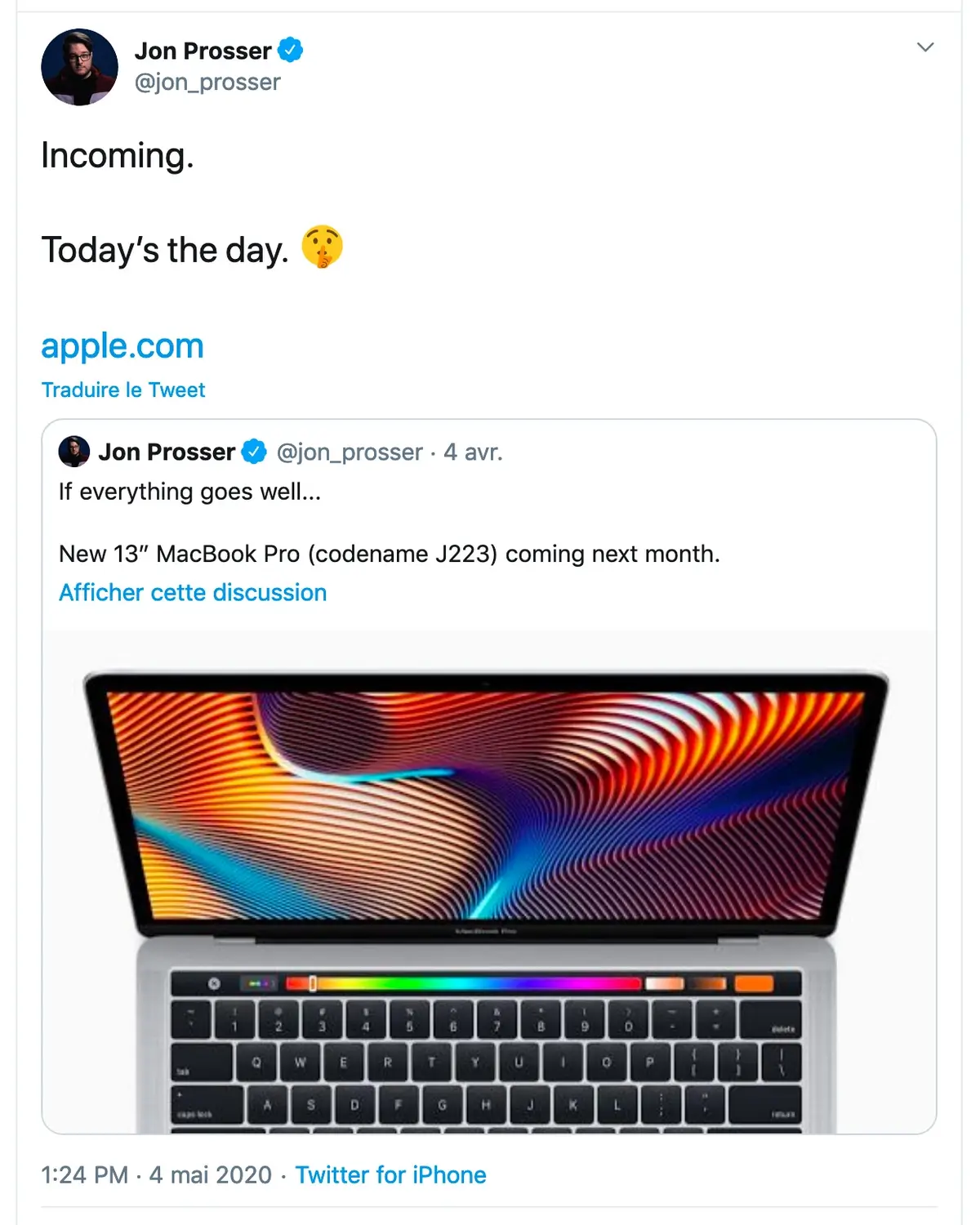 Un MacBook Pro 13 pouces présenté dans la journée ?