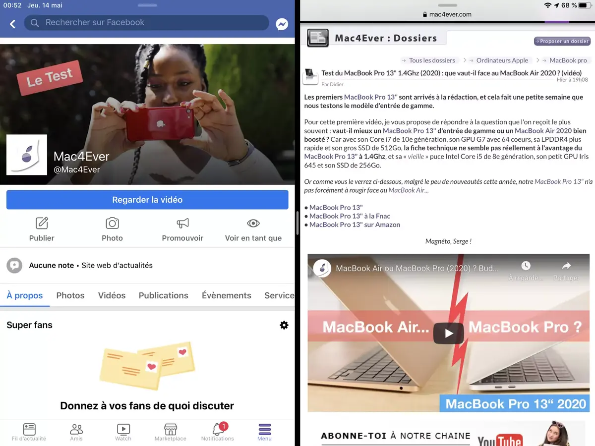 Facebook se met enfin au multitâche sur iPad