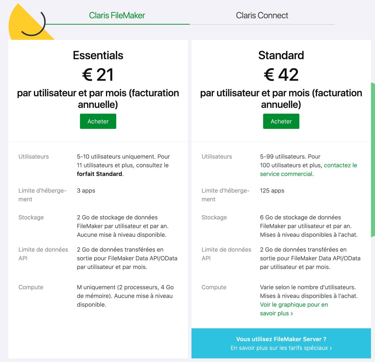 Claris propose la dernière version de Filemaker