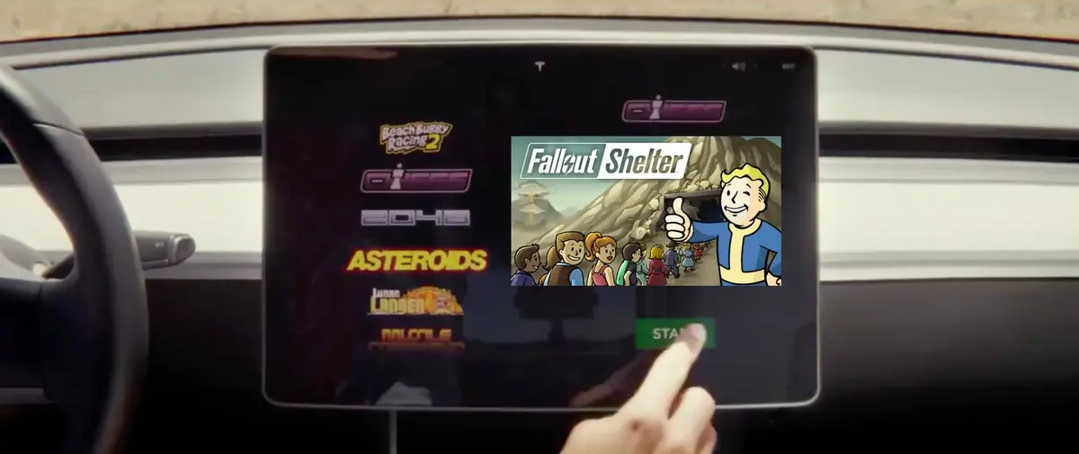 L'image du jour : Fallout Shelter débarque sur l'OS de Tesla