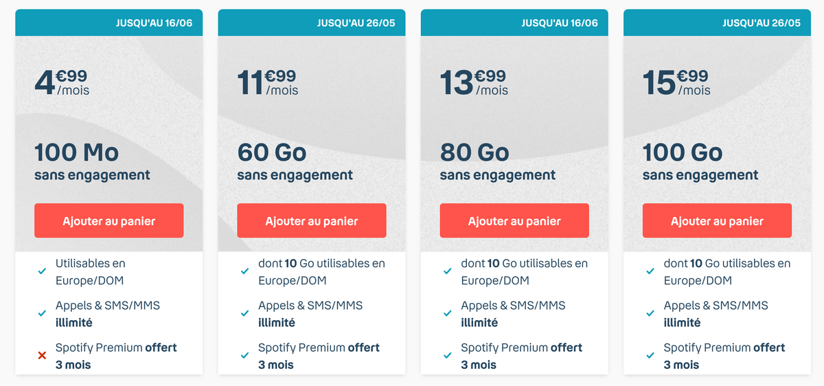 Bon Plan : 100Go chez Sosh à 16,99€ ou 100Go chez Bouygues à 15,99€ ?