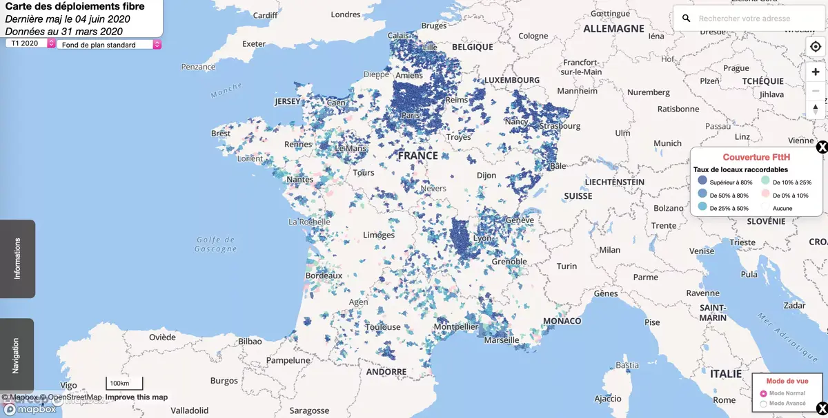 Arcep : 12 millions d'abonnés au très haut débit en France (+605 000 en un trimestre)