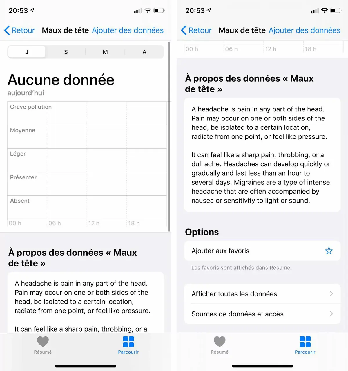 iOS 13.6 bêta 2 : l'app Santé propose une section "Symptômes" #covid-19