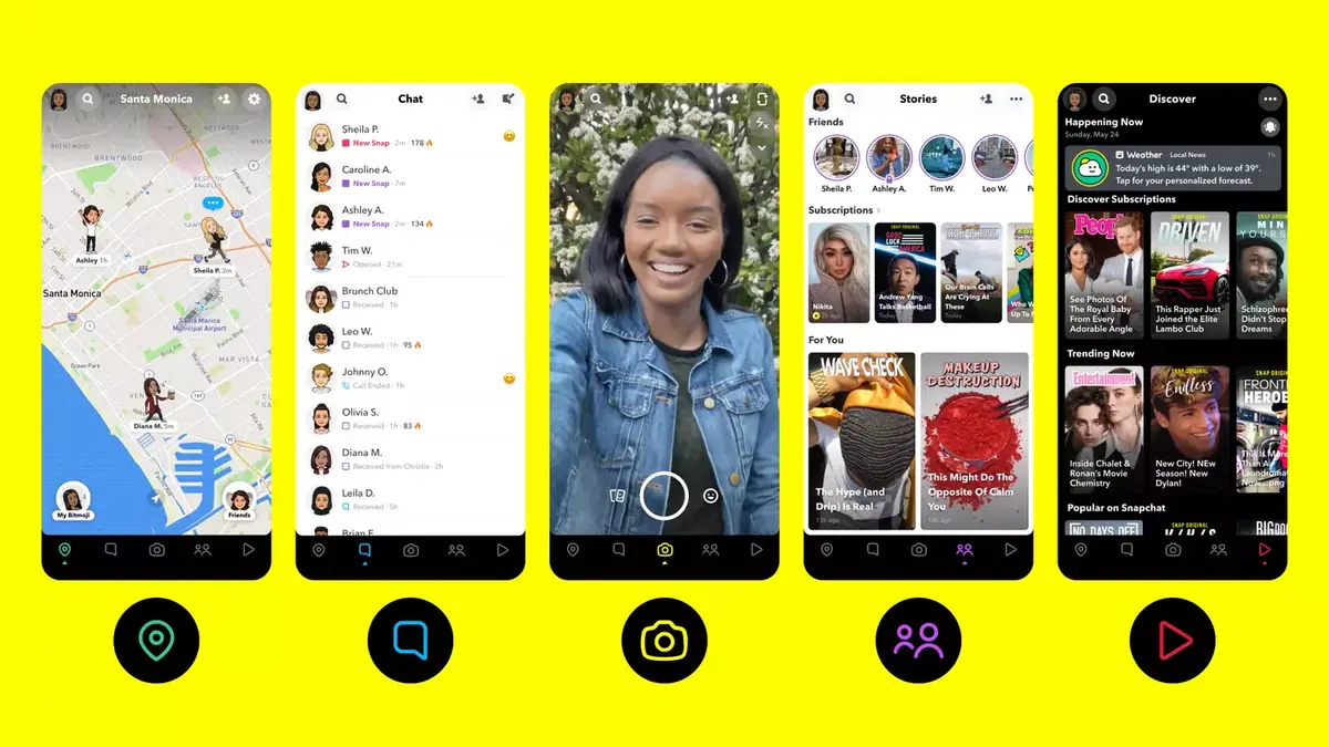 Snapchat : des minis apps intégrées, un nouvel onglet Actualité, une interface simplifiée