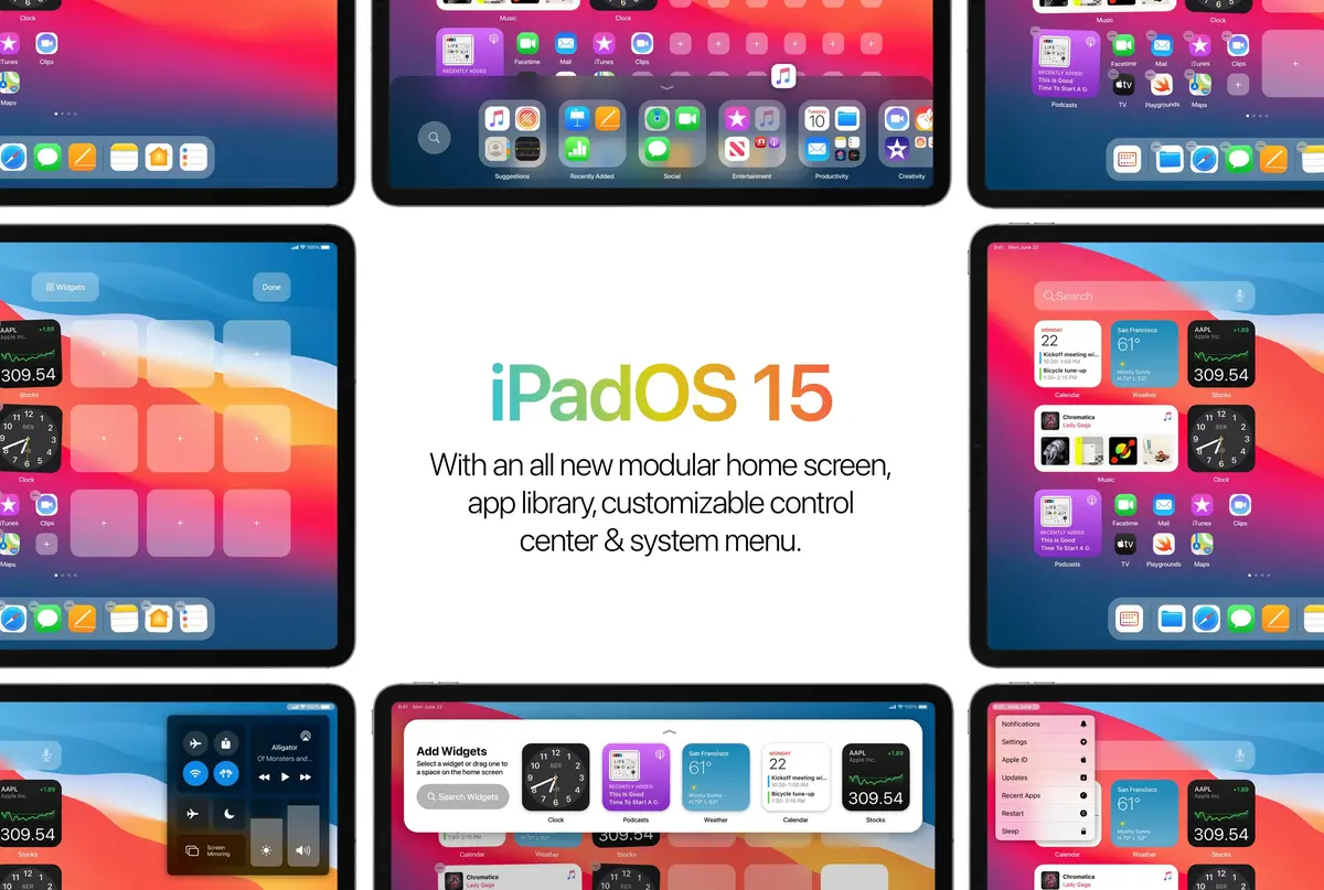 Concept : un iPadOS avec des widgets plus modulables, un menu Pro et une App Library