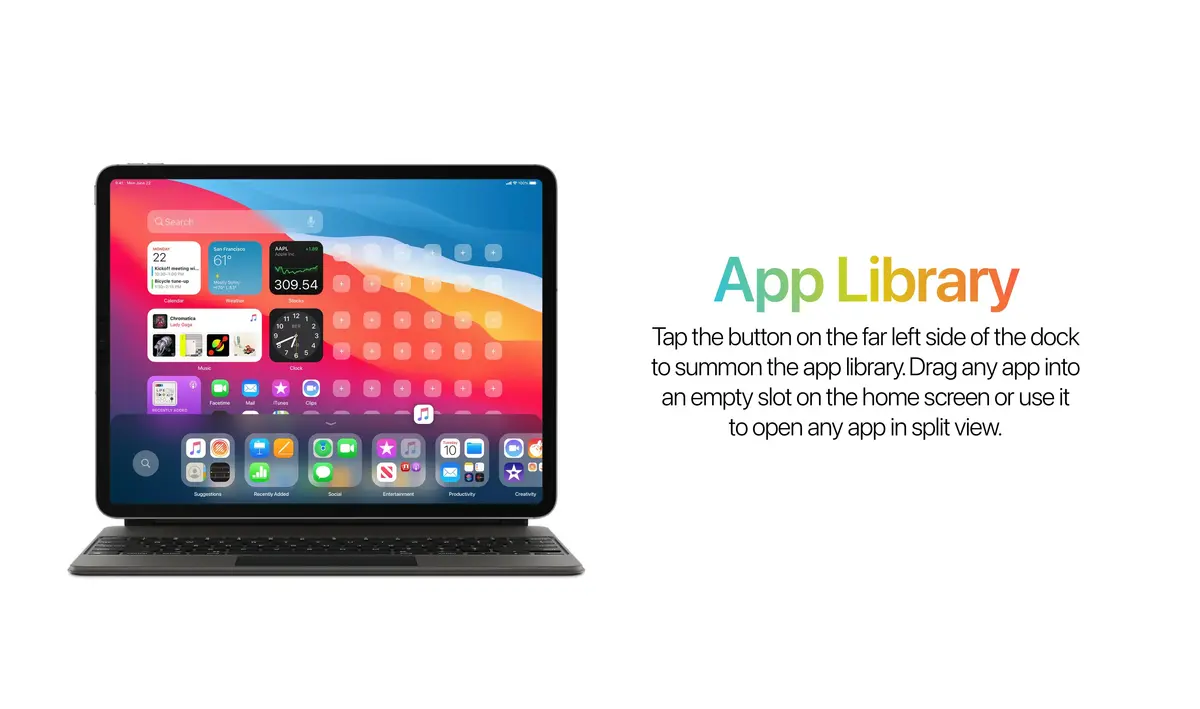 Concept : un iPadOS avec des widgets plus modulables, un menu Pro et une App Library