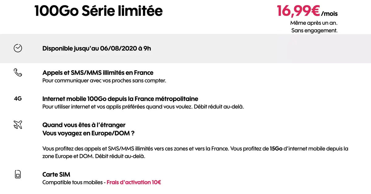 Bons Plans opérateurs : des offres sans engagement de 12,99 à 16,99€ (de 60 à 100Go) !