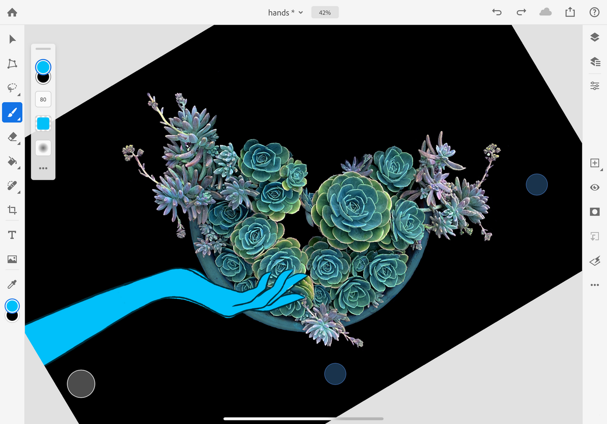 Photoshop sur iPad : Amélioration des contours et Rotation de la zone de travail