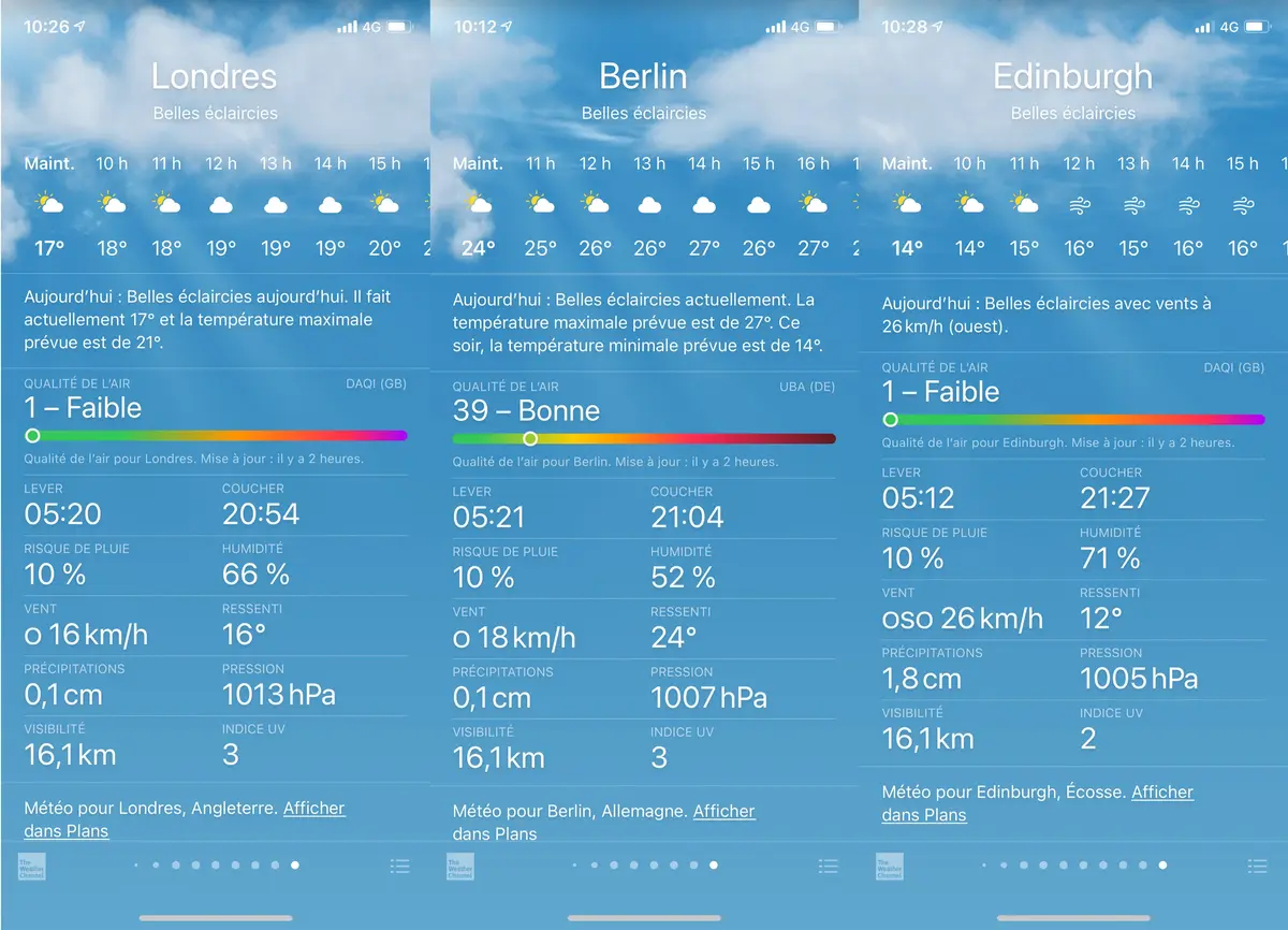 iOS 14 : l'app Météo propose des renseignements sur la qualité de l'air (mais pas partout)