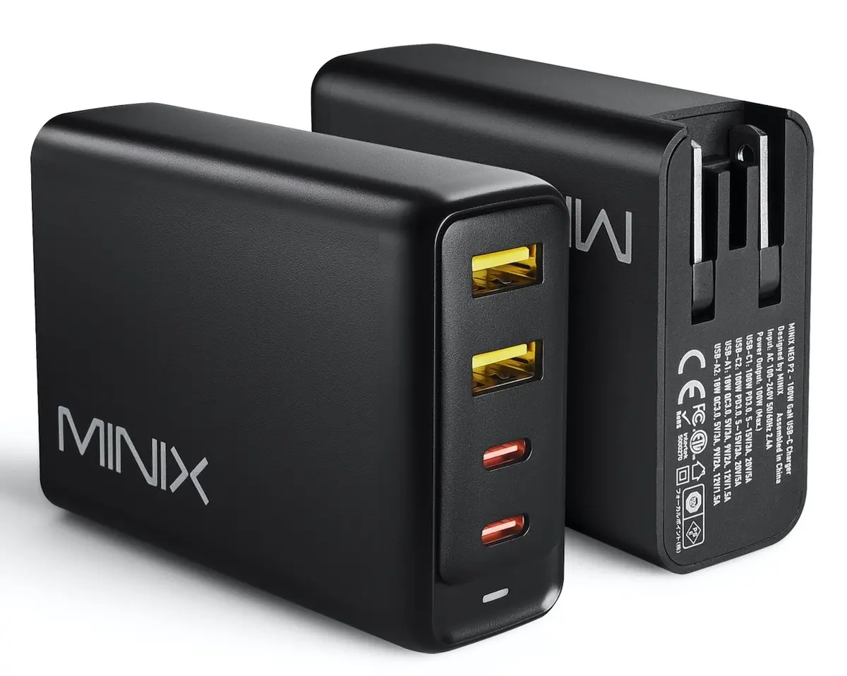 Neo P2 : un chargeur GaN 100W compact avec 4 ports chez Minix