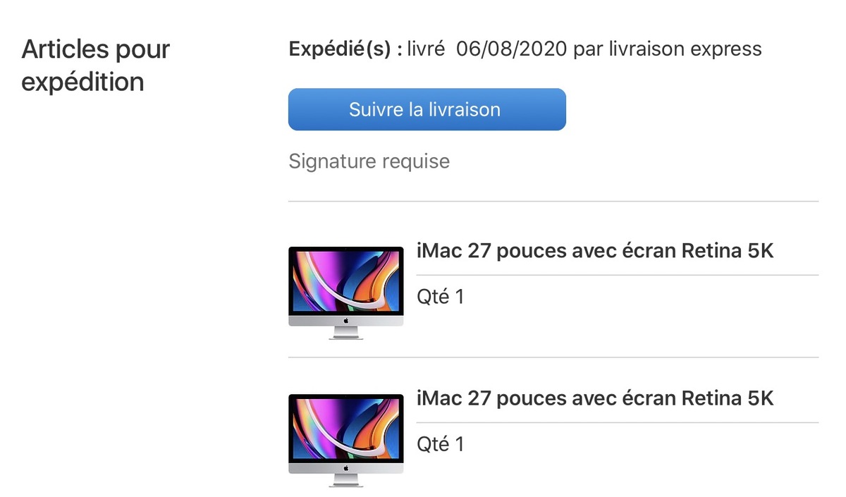 Les iMac 2020 ont été expédiés ! (Arrivée prévue demain !)