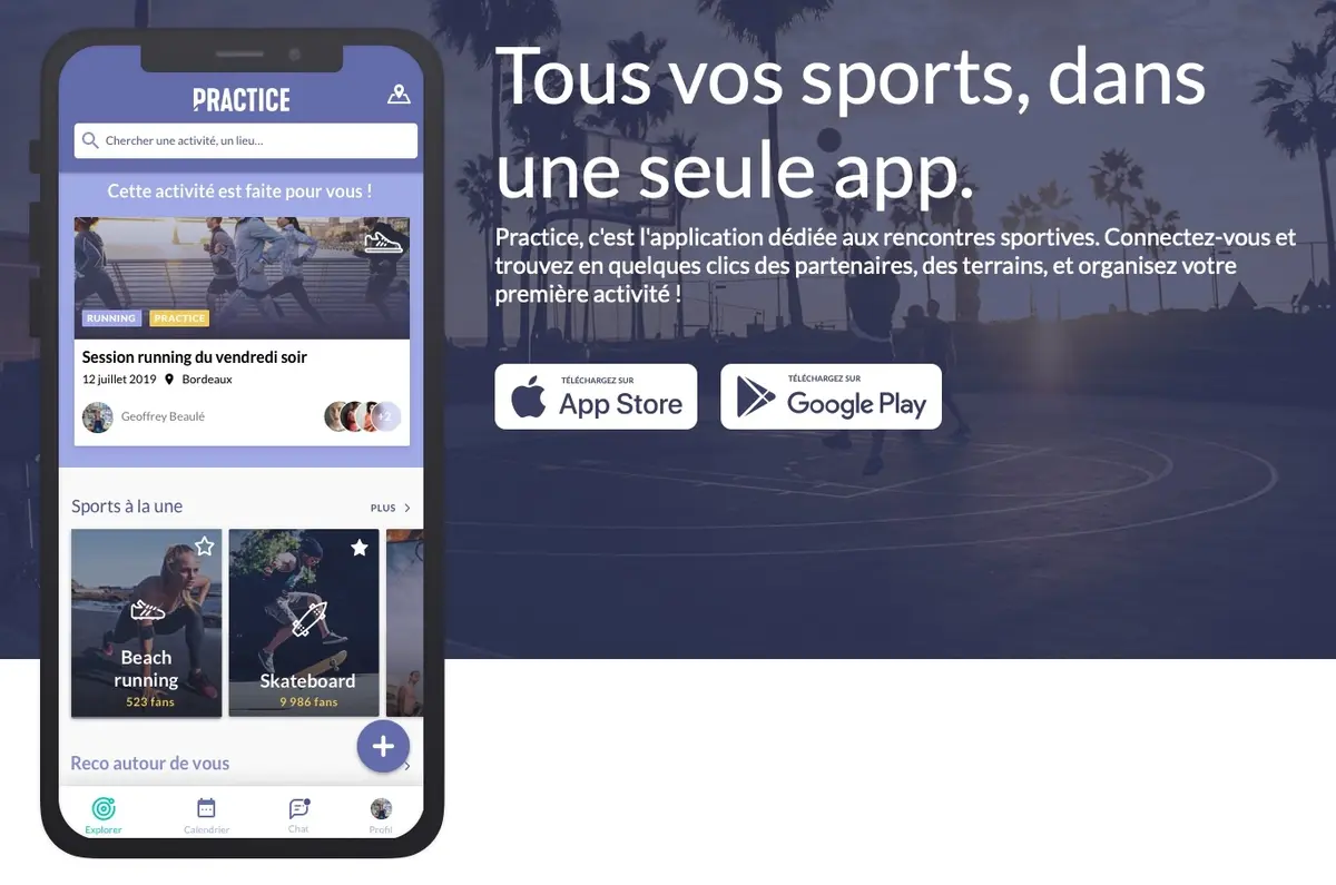 Practice : une App française pour trouver des partenaires d'activités sportives