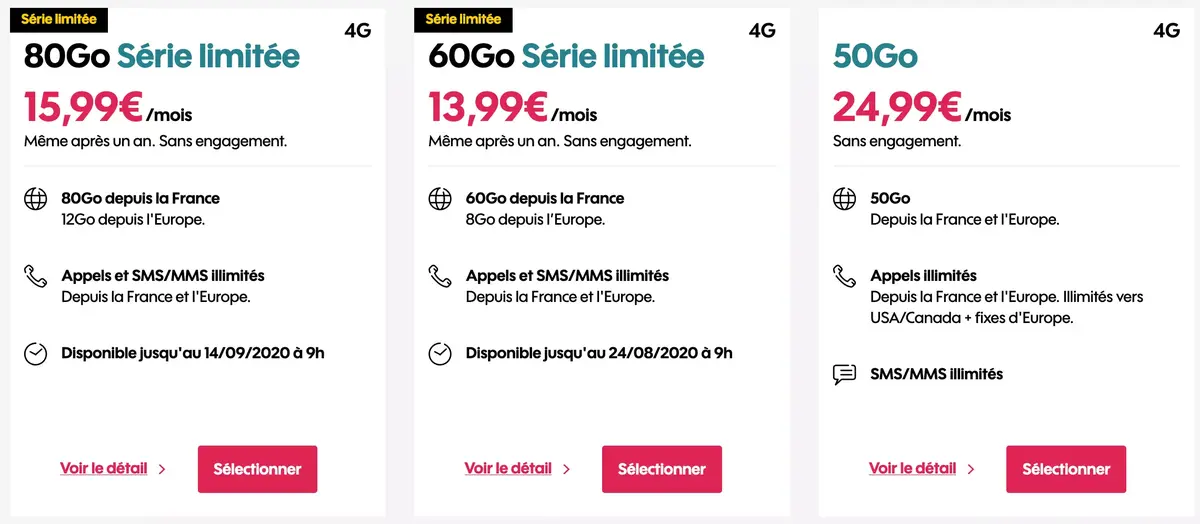 Bons Plans opérateurs : des offres sans engagement de 12,99 à 16,99€ (de 60 à 100Go) !