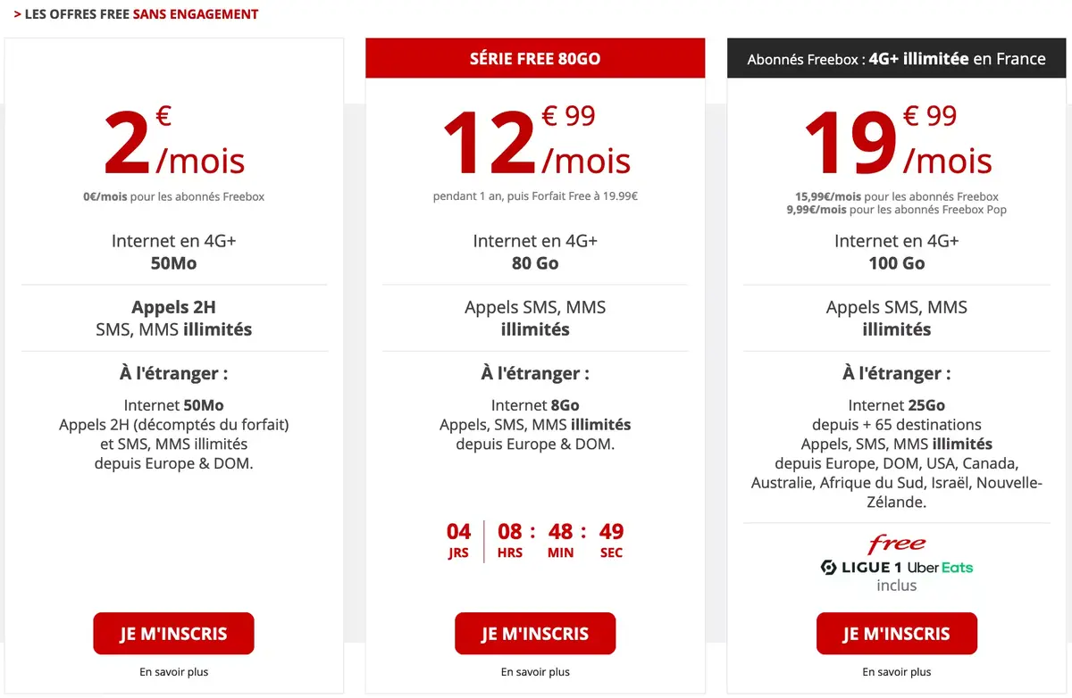 Bons Plans opérateurs : des offres sans engagement de 12,99 à 16,99€ (de 60 à 100Go) !