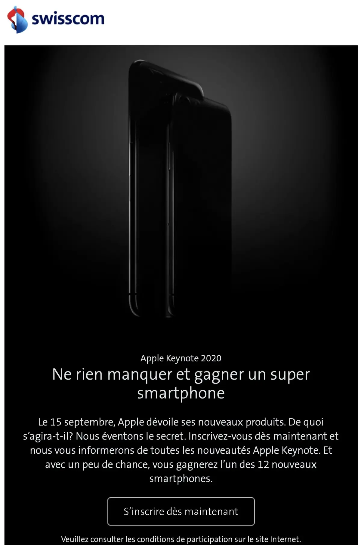 Keynote :  Swisscom annonce "12 modèles" (d'iPhone 12 ?)